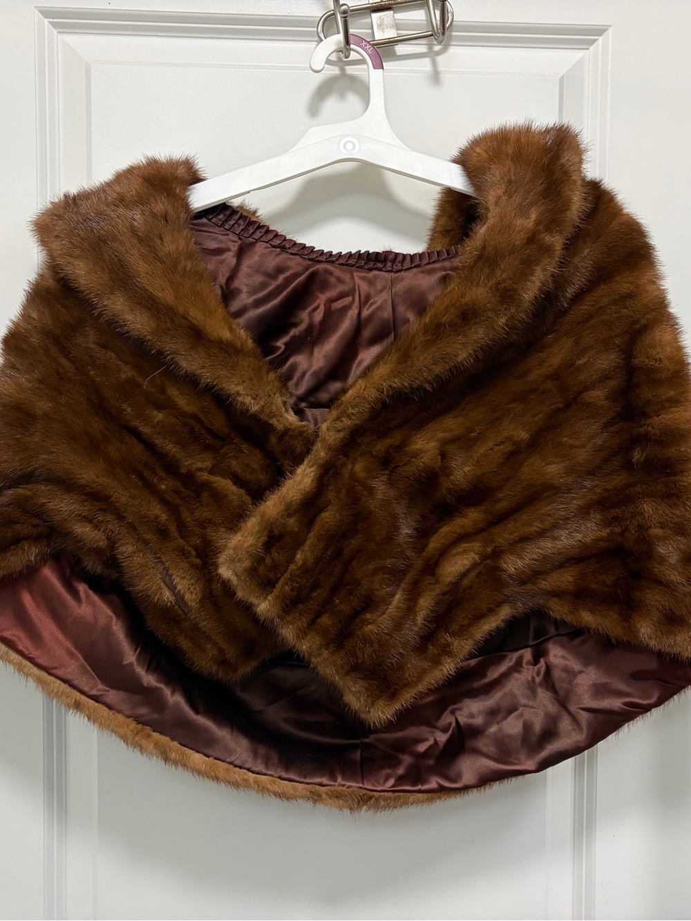 Brown Fur Shawl Collar Capelet - Women’s Winter Wrap